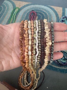Neutral Earth Tone Beaded Necklaces + Blue Tone Necklaces + Others
